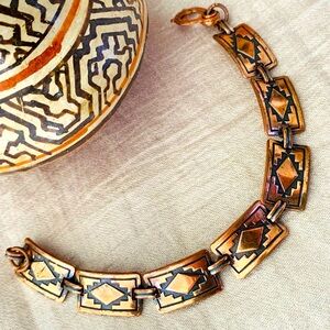 Fred Harvey Era Copper Bracelet Southwest Design